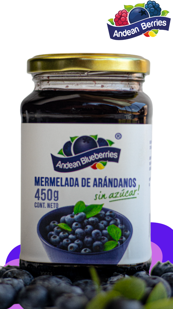 MERMELADA DE ARANDANDO SIN AZUCAR 450gr